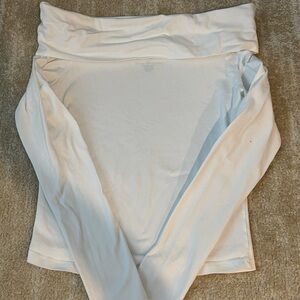 Brandy Melville Off-Shoulder White Long Sleeve Top